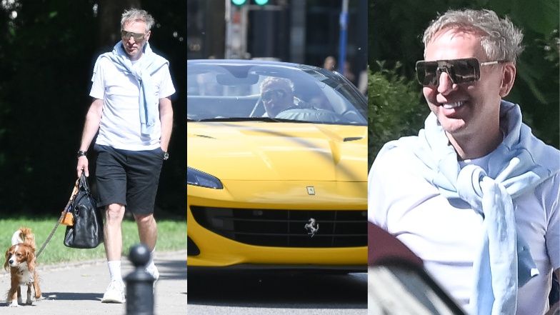Krzysztof Gojdź śmiga Ferrari po Warszawie