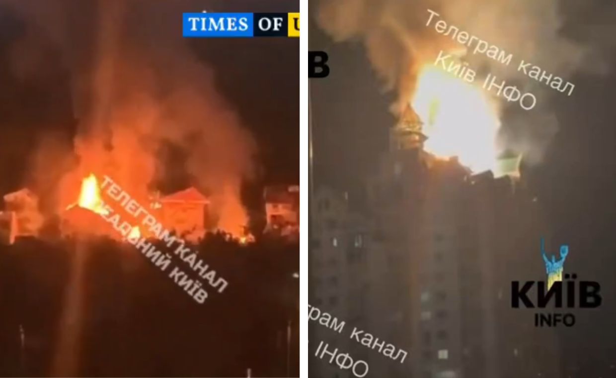 Trwa zmasowany atak na Kijów. Płonie hotel i budynki mieszkalne
