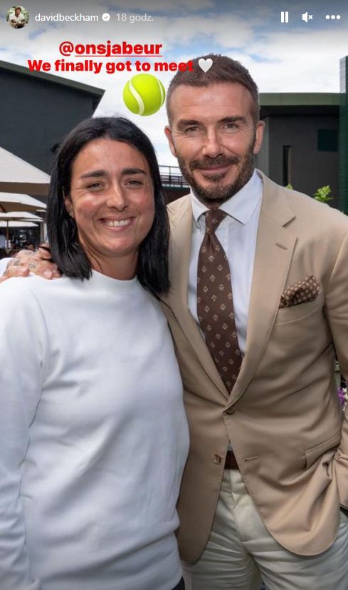 Na zdjęciu: Ons Jabeur i David Beckham