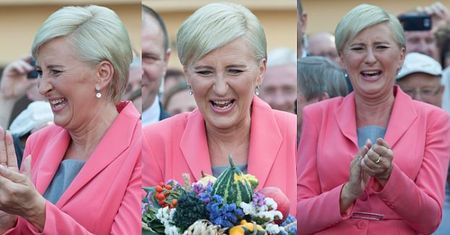 Uśmiechnięta Agata Duda na dożynkach w Spale (ZDJĘCIA)