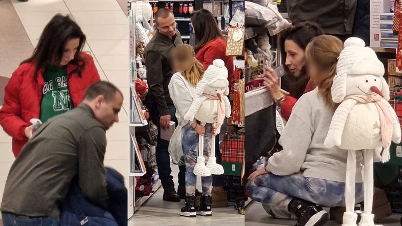 Marcin Hakiel z ukochaną Dominiką i córką Helenką buszują w centrum handlowym