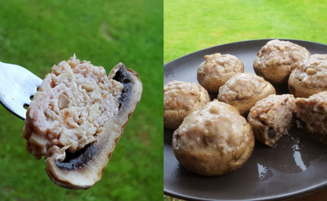 Grilled stuffed mushrooms