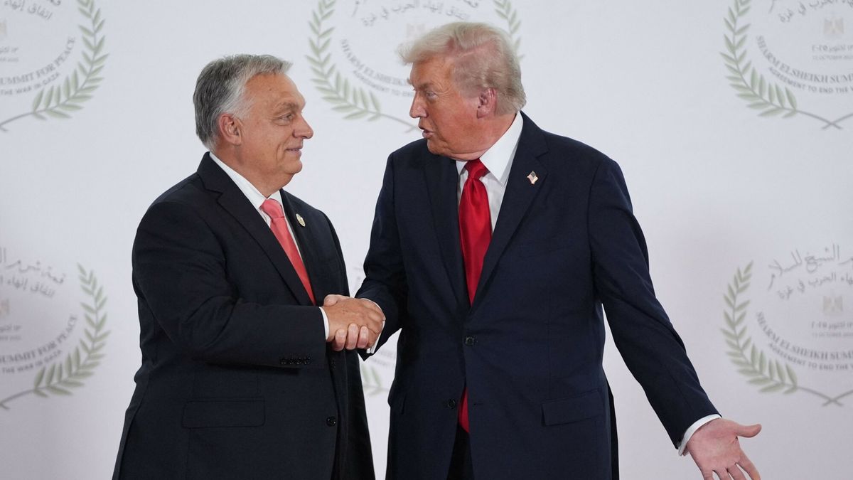 Temporary
US President Donald Trump greets Hungary's Prime Minister Viktor Orban during a summit on Gaza in Sharm el-Sheikh on October 13, 2025. Trump landed in Egypt on October 13 for a summit on Gaza, following a lightning visit to Israel after a ceasefire he brokered entered into force. (Photo by Evan Vucci / POOL / AFP)
EVAN VUCCI