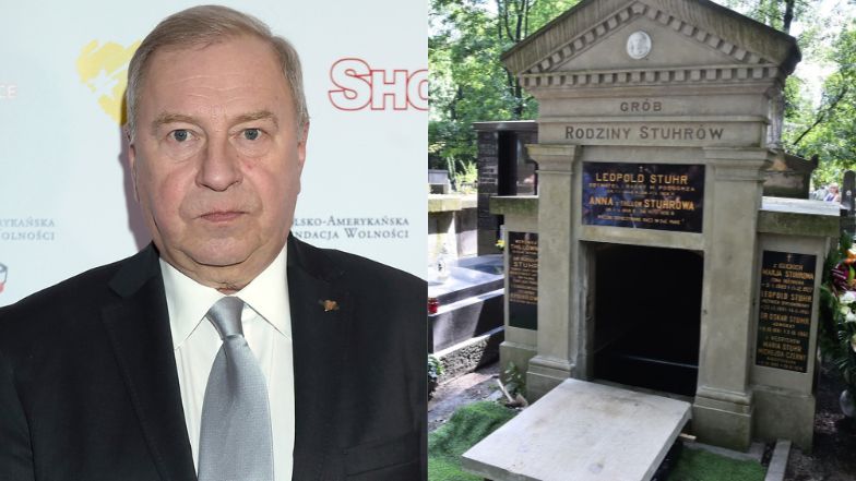 Grób w którym spoczął Jerzy Stuhr został zdewastowany.