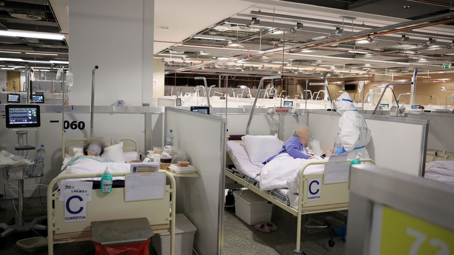 Tymczasowy szpital na Stadionie Narodowym w Warszawie