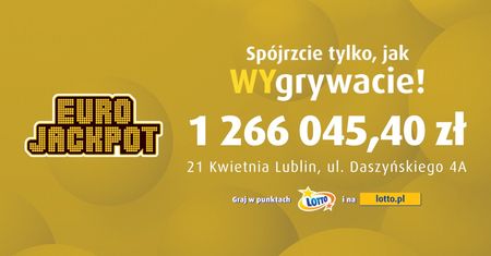 Szczęśliwiec z Lublina wygrał ponad 1 mln zł w Eurojackpot. Wiemy, w której kolekturze Lotto padła wygrana