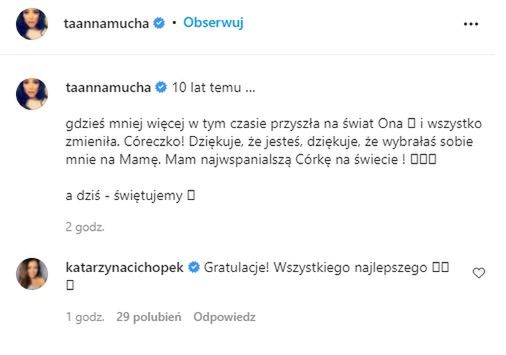 Katarzyna Cichopek gratuluje Annie Musze