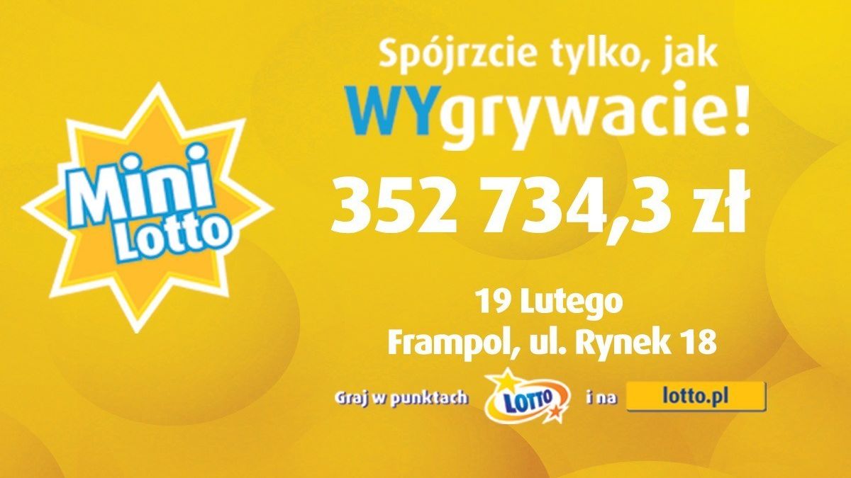 grafika z główną wygraną w Mini Lotto we Frampolu