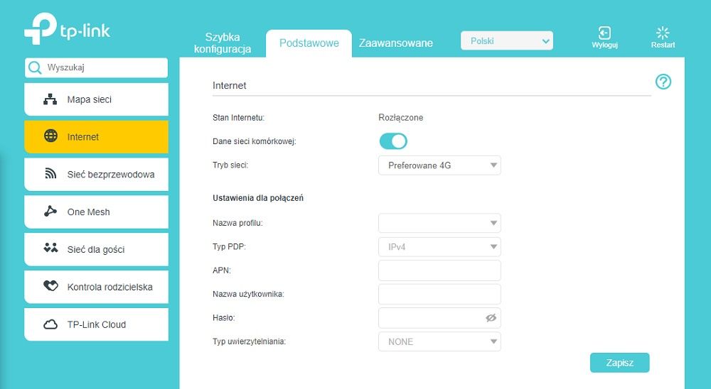 TP-Link Archer MR600 - Podstawowa konfiguracja
