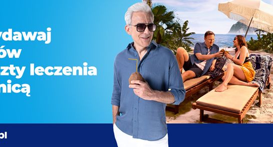 Rankomat reklamuje polisy turystyczne. W kampanii Hubert Urbański