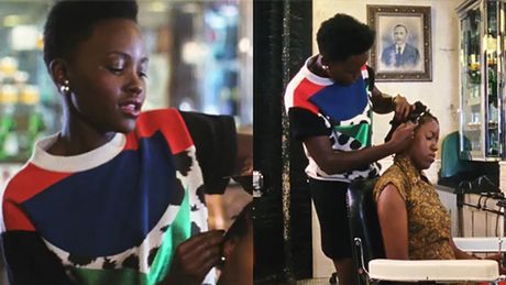 Lupita Nyong'o układa afrykańskie fryzury!