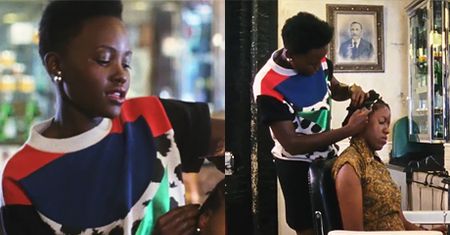 Lupita Nyong'o układa afrykańskie fryzury!