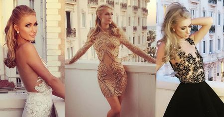 Paris Hilton pozuje w Cannes na balkonie