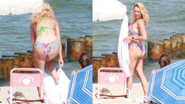 Anna Kalczyńska na plaży