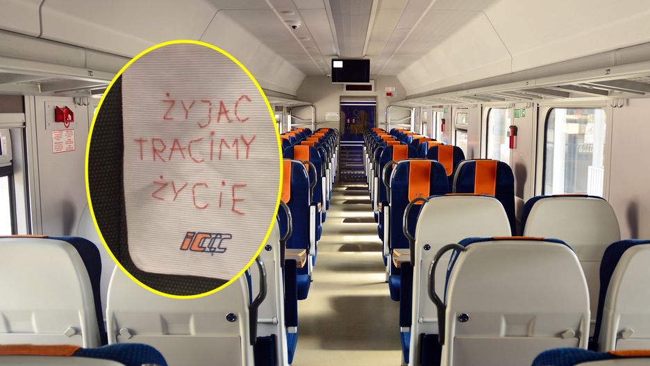 Artystka haftowała cytaty na zagłówkach foteli w PKP