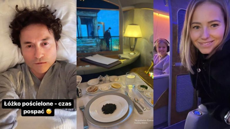 Agata Rubik i Piotr Rubik podczas luksusowego lotu do Sydney 