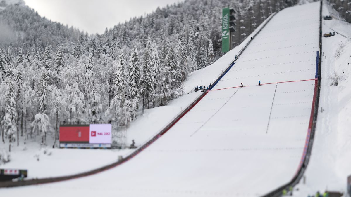 PLANICA, SLOVENIA - DECEMBER 11: General view of the ski jump at Letalnica prior to the Men's HS240 at the FIS Ski-Flying World Championships on December 11, 2020 in Planica, Slovenia. (Photo by Jurij Kodrun/Getty Images)