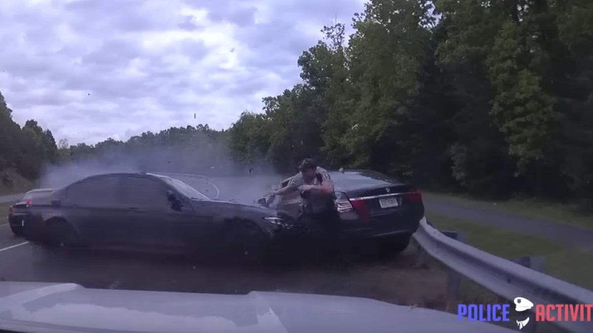 BMW M3 pędziło w prost na przeprowadzającego kontrolę policjanta