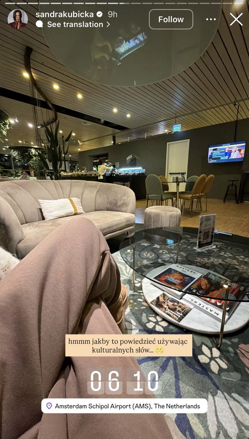 Sandra Kubicka uwięziona na lotnisku w Amsterdamie