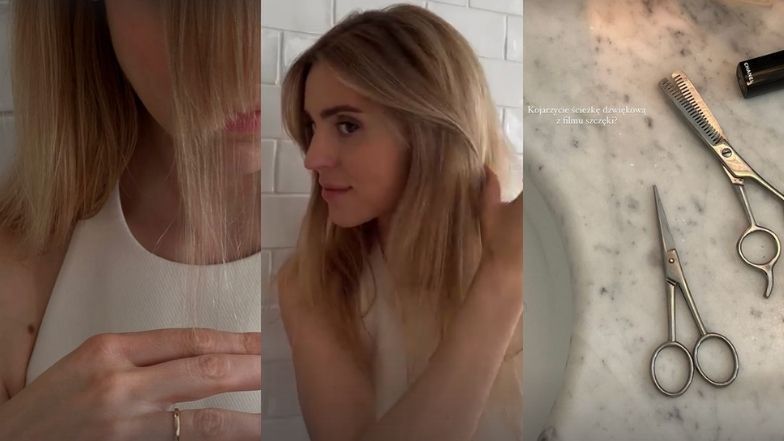 Kasia Tusk samodzielnie podcina grzywkę
