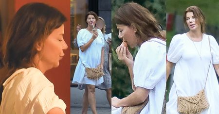 "Zwyczajna" Edyta Górniak pałaszuje kanapkę na łonie natury (ZDJĘCIA)