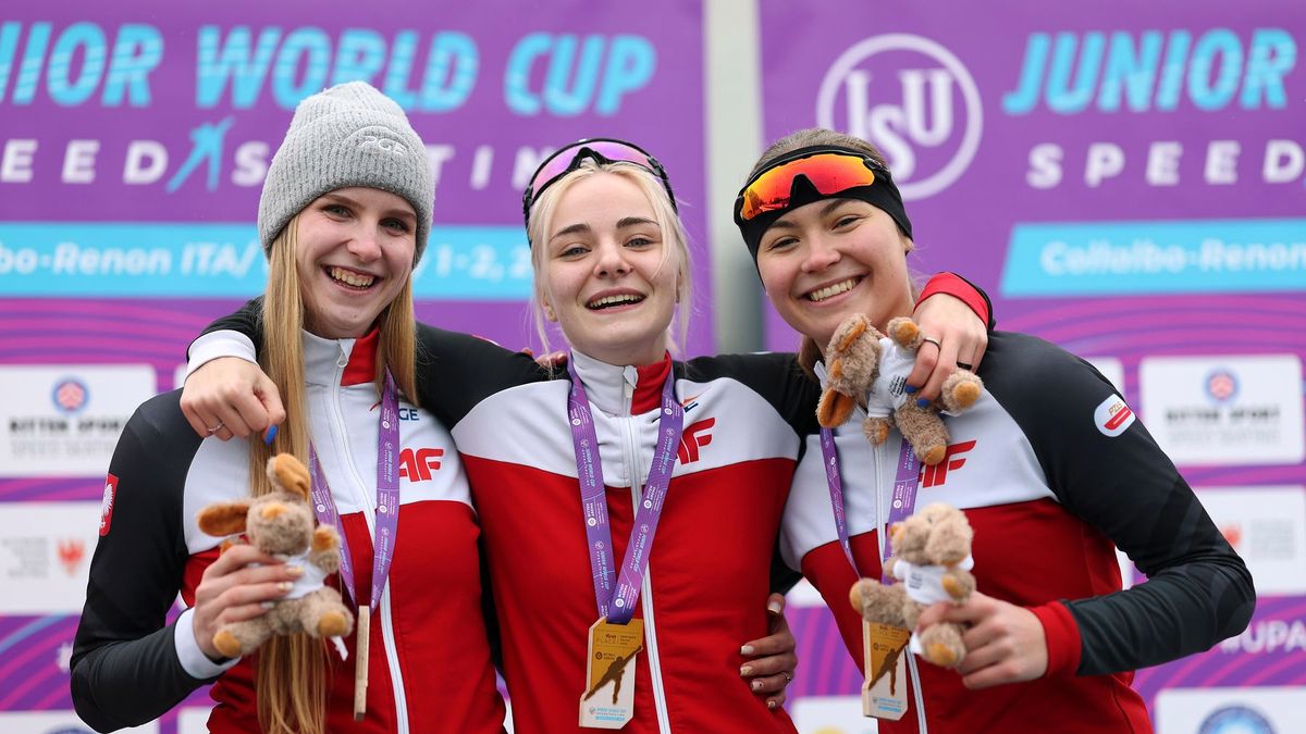 Getty Images / Dean Mouhtaropoulos - International Skating Union / Na zdjęciu: Wiktoria Dąbrowska, Hanna Mazur i Julia Grzywińska