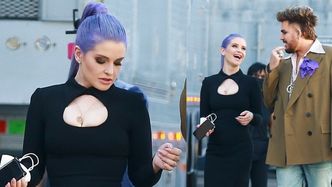 Odchudzona Kelly Osbourne przechadza się po planie filmowym w Hollywood (ZDJĘCIA)