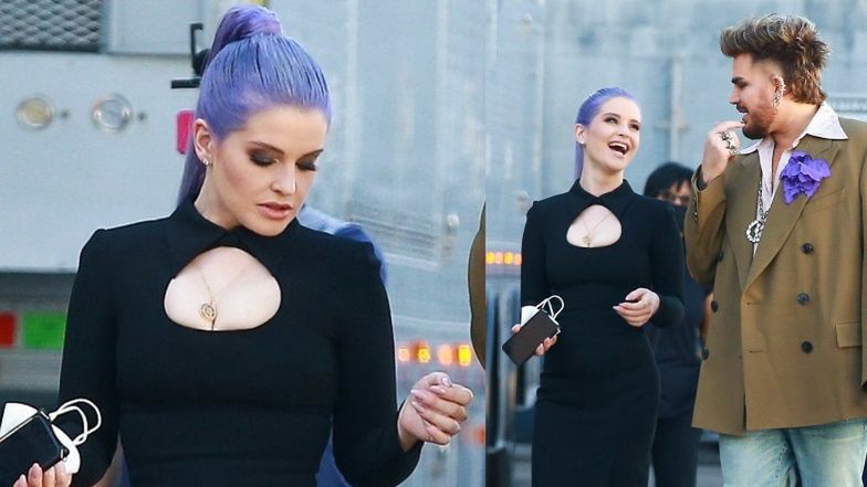 Odchudzona Kelly Osbourne przechadza się po planie filmowym w Hollywood (ZDJĘCIA)