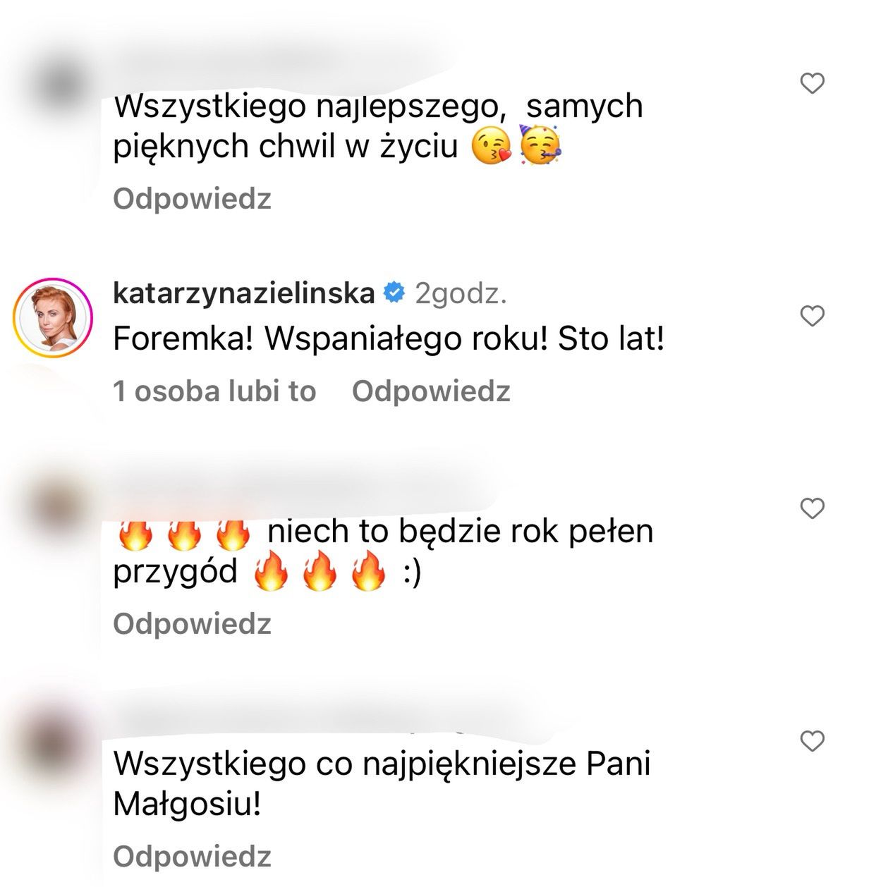  życzenia urodzinowe Małgorzaty Foremniak 
