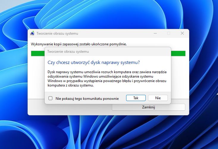 Tworzenie obrazu systemu w Windows 11