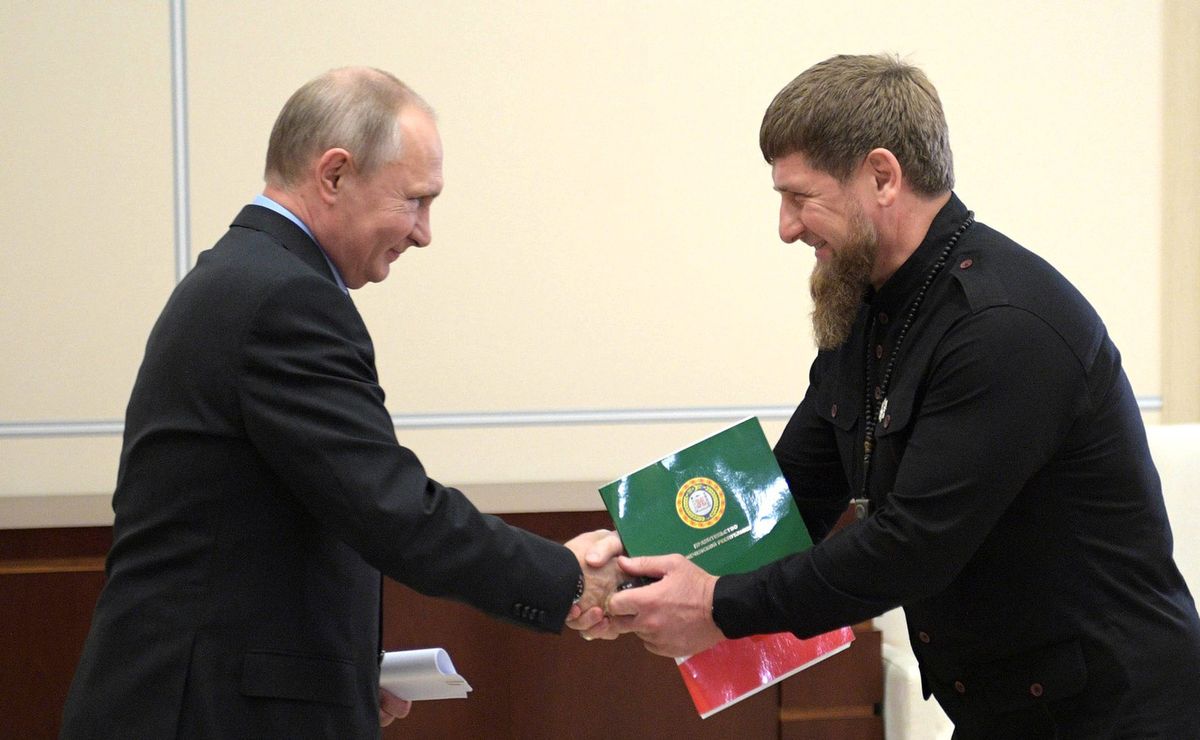 Przywódca czeczeński Ramzan Kadyrow i prezydent Rosji Władimir Putin