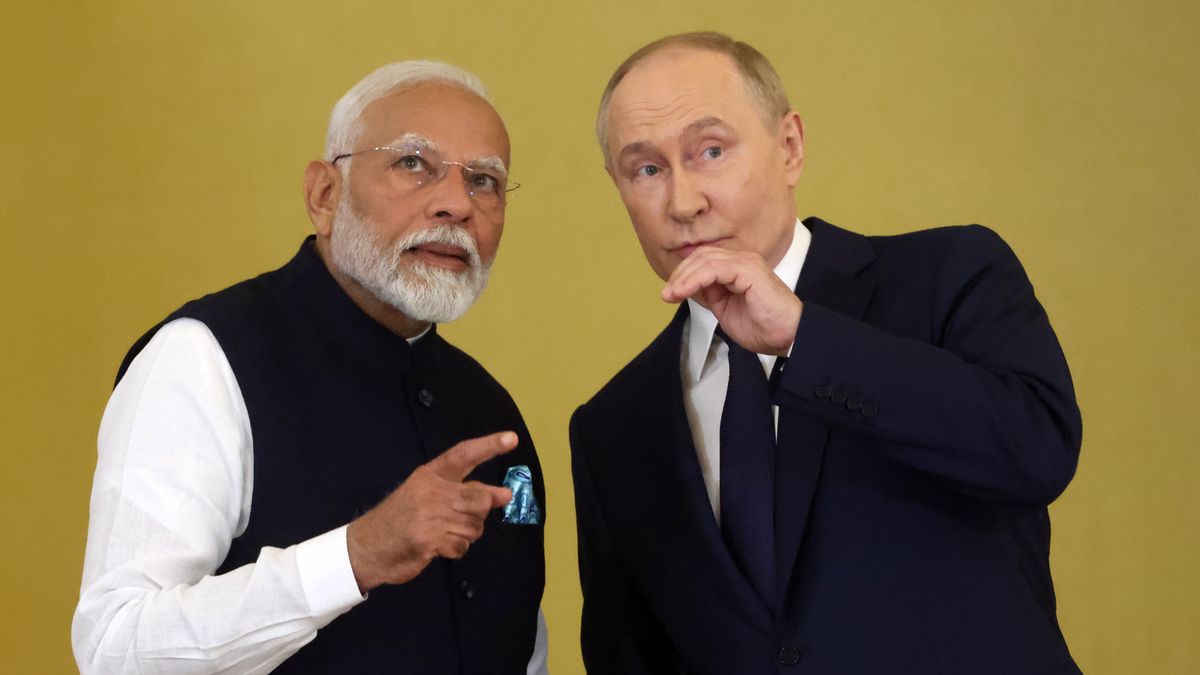 Premier Indii Narendra Modi i prezydent Rosji Władimir Putin