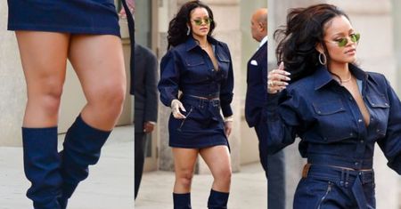 Rihanna chwali się dorodnymi udami w mini