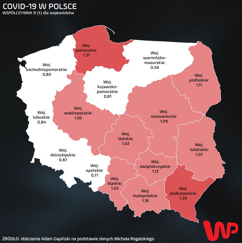 Koronawirus w Polsce. Gdzie rośnie wskaźnik R?