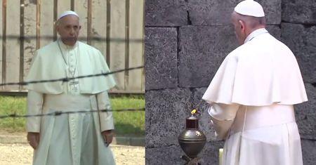 Papież Franciszek w Auschwitz. Samotnie przeszedł przez bramę obozu