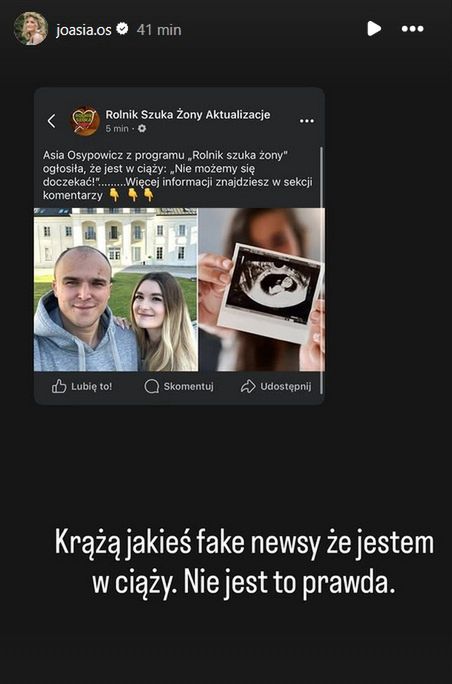 Joanna Osypowicz z "Rolnik szuka żony" dementuje plotkę