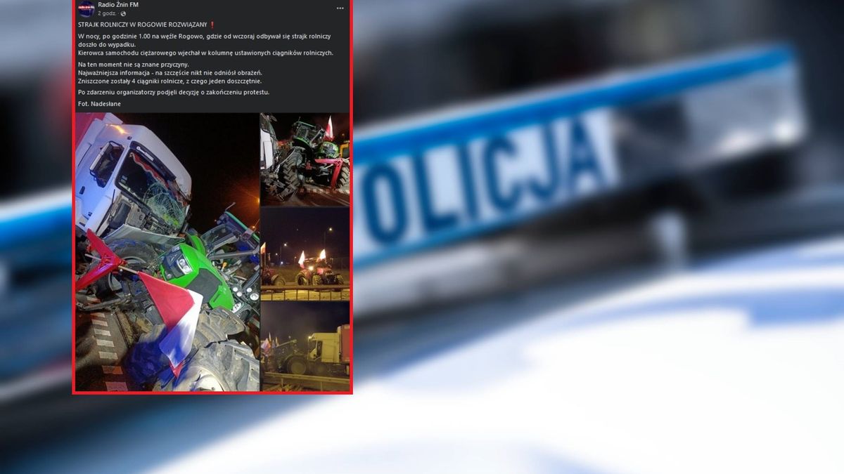 Ciężarówka staranowała ciągniki