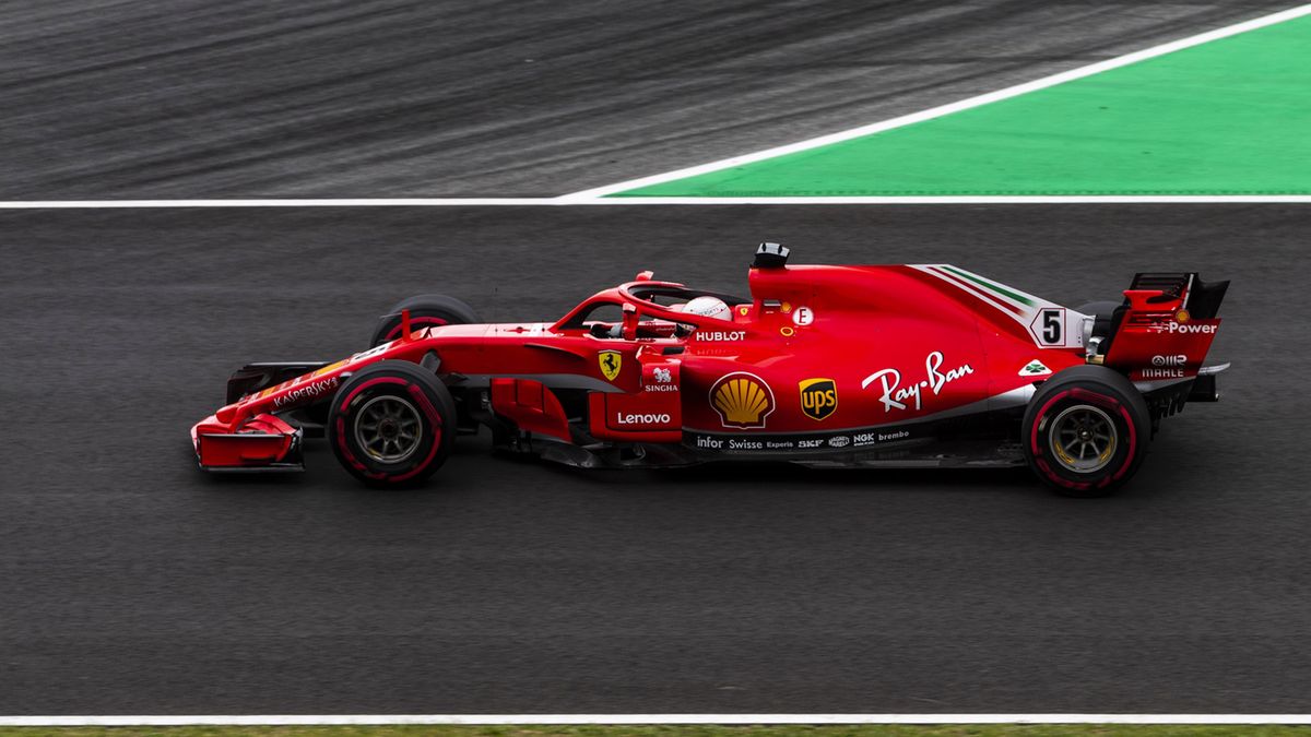 Sebastian Vettel na torze Catalunya