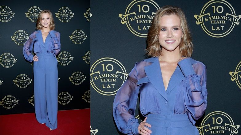 Aktorzy i celebryci na pozują na premierze spektaklu 