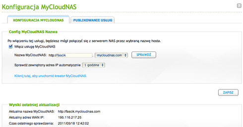 Konfiguracja MyCloudNAS