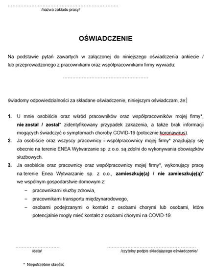 Kwestionariusz dla pracujących w Enea
