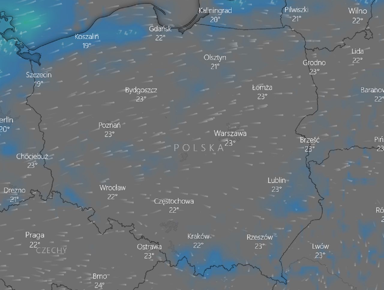 Pogoda na 24 sierpnia. Burze i silny wiatr na północy kraju. Śledź radar burzowy online