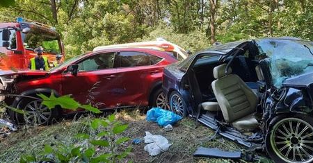 Czołowe zderzenie koło Czarnkowa. W akcji śmigłowiec LPR