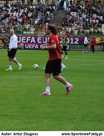 Petr Jiracek podczas treningu reprezentacji Czech