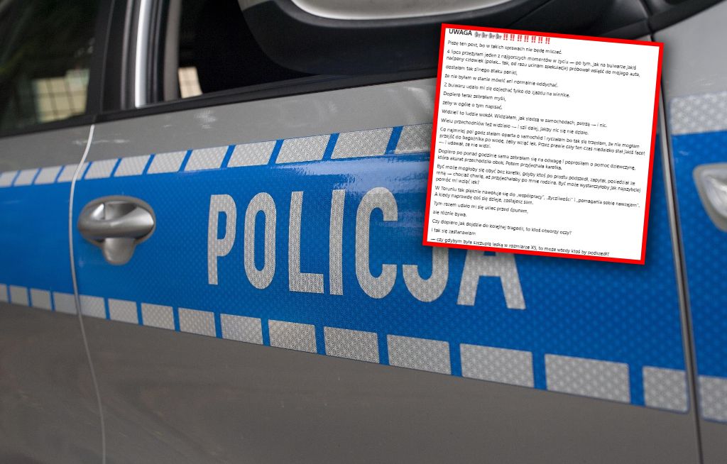 Kobieta relacjonuje, że nieznany mężczyzna chciał ją napaść