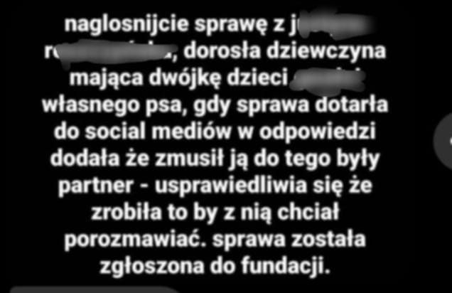 Informacja odnośnie molestowania psa