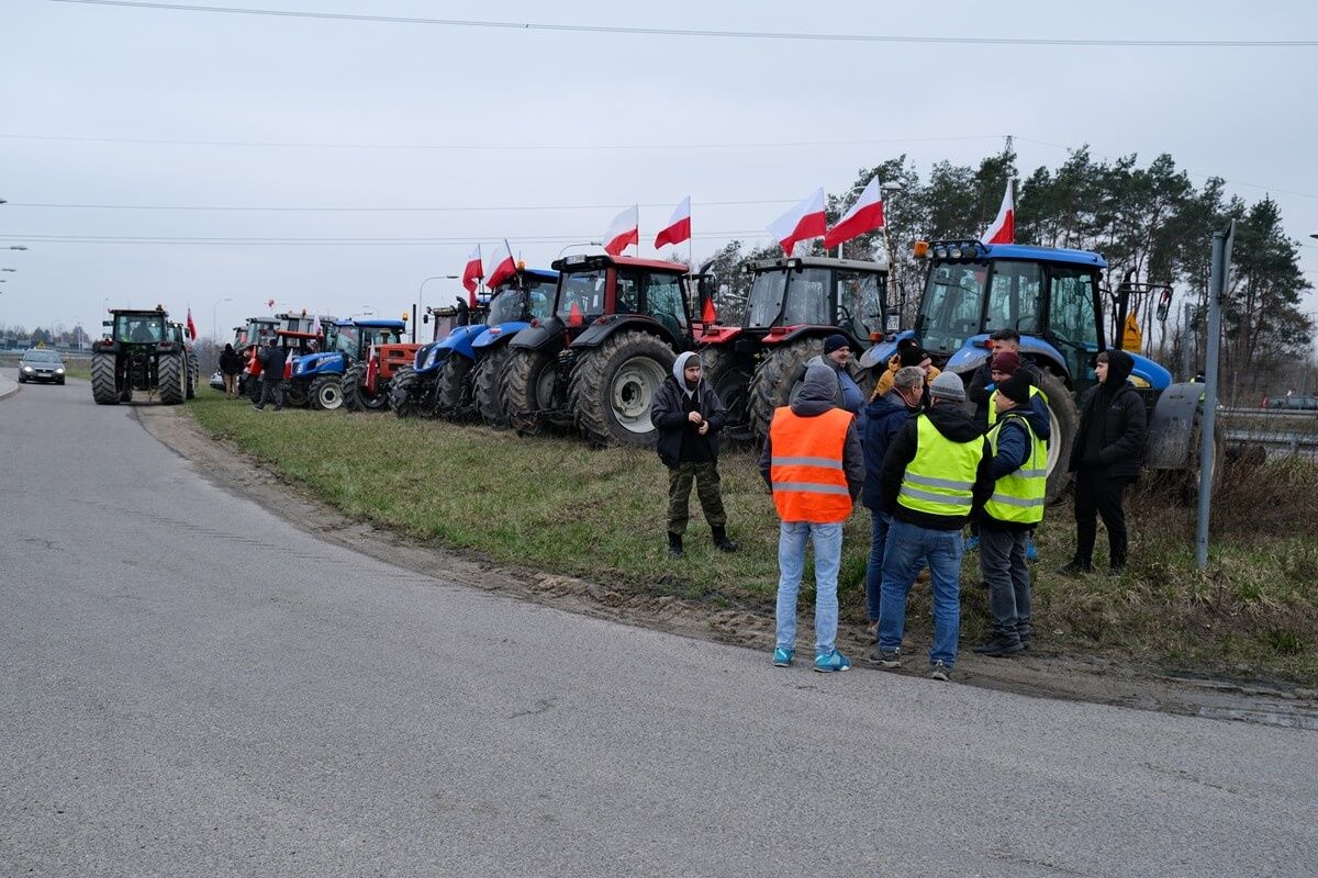 Protest rolników w Turce przy węźle Lublin Tatary