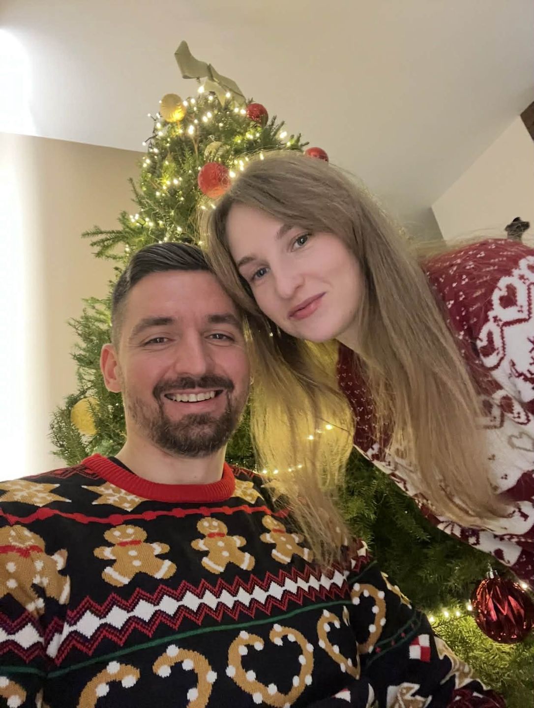 Viktoriia Malyshka z mężem