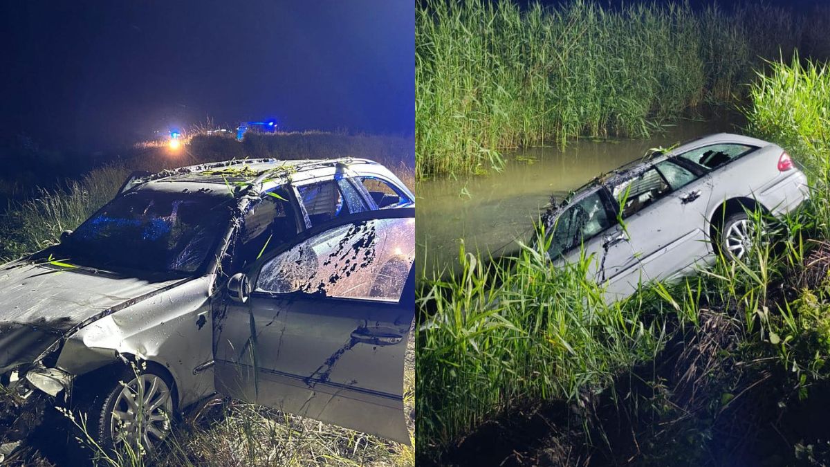 Samochód zjechał do kanału wodnego. Kierowca zmarł