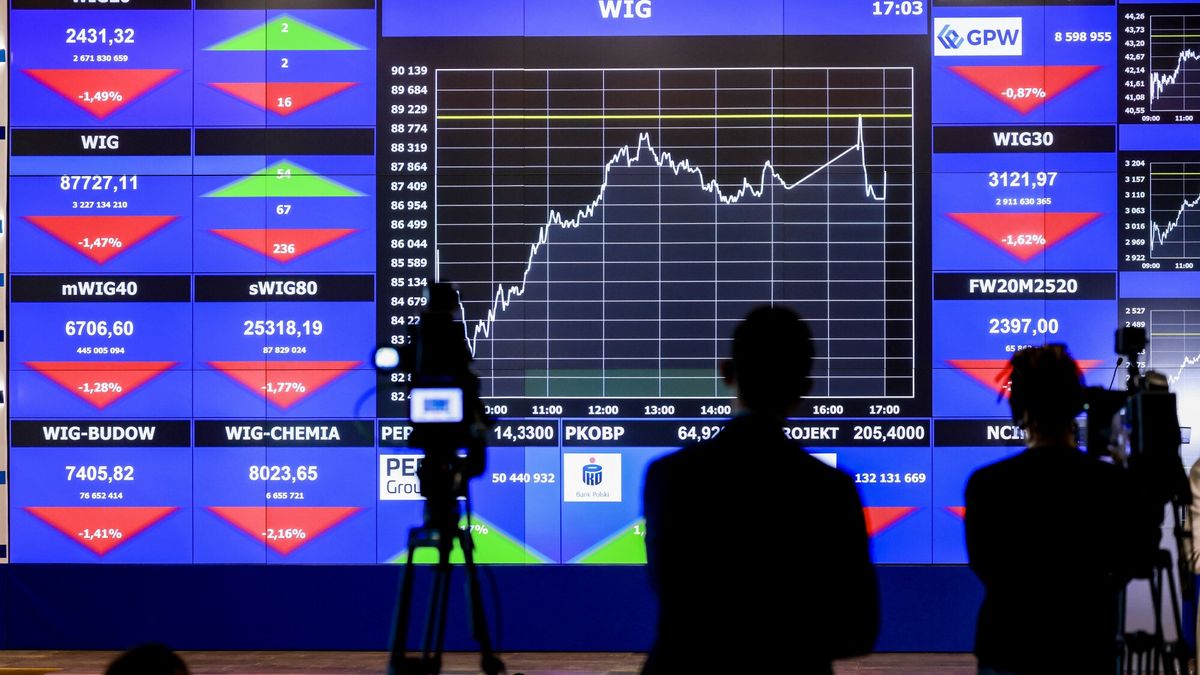 Spadki na warszawskiej GPW
